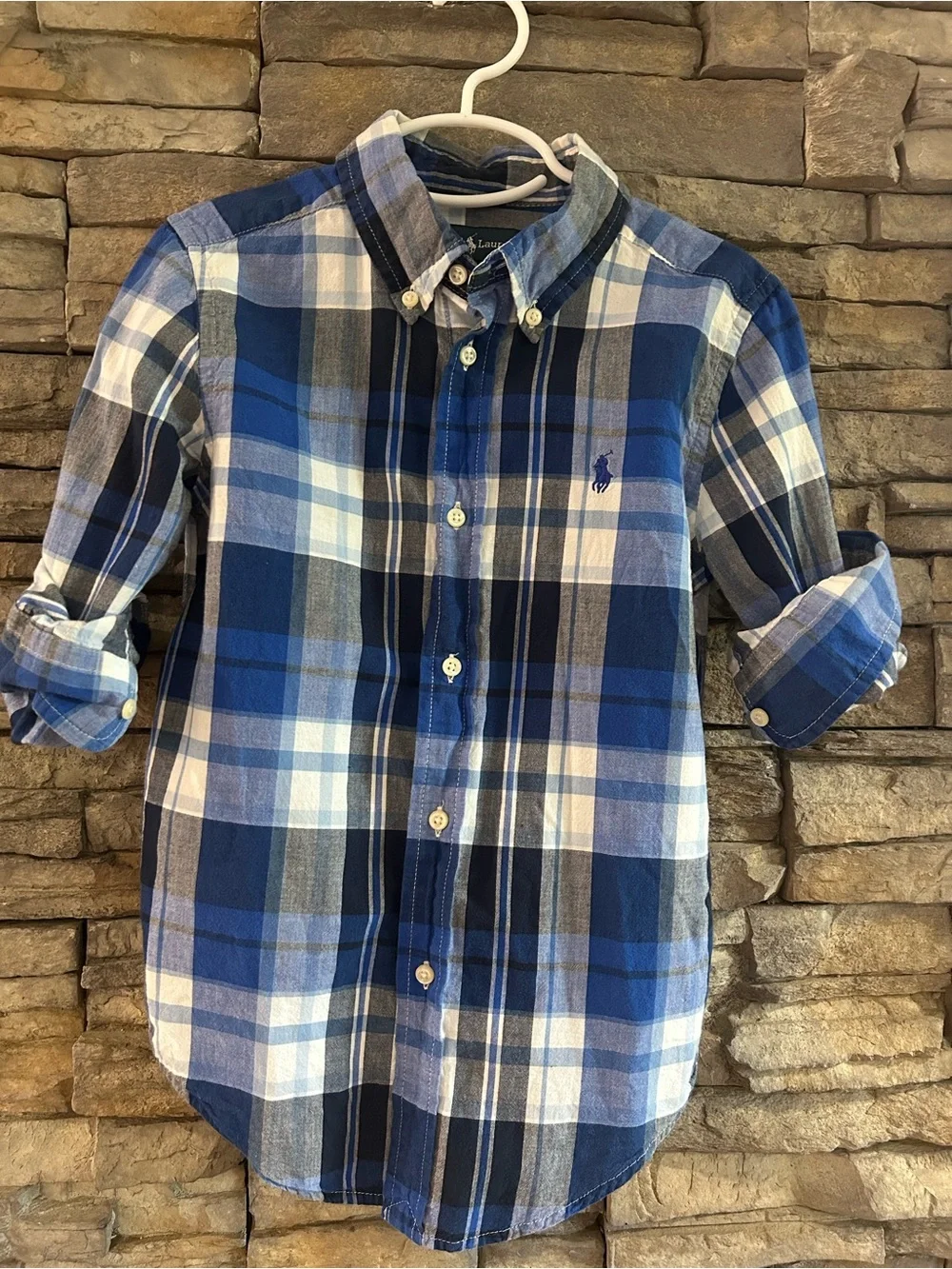 Ralph Lauren boys plaid button down shirt size 6